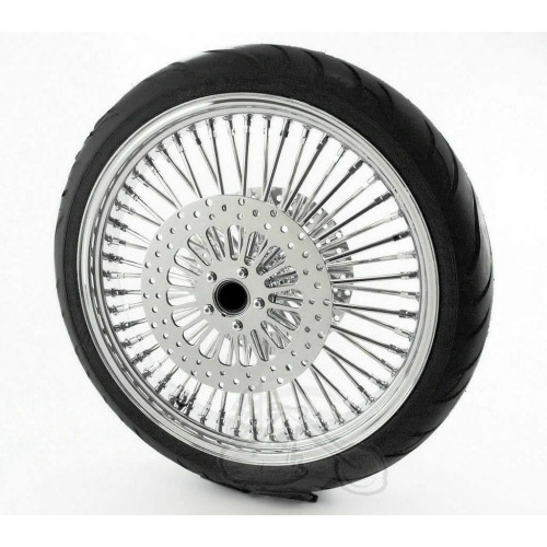 PartzBiz HD: 3462753-21 3.5 46 Fat King Spoke Front Chrome Rim Blackwall Wheel Tire Package Harley DD