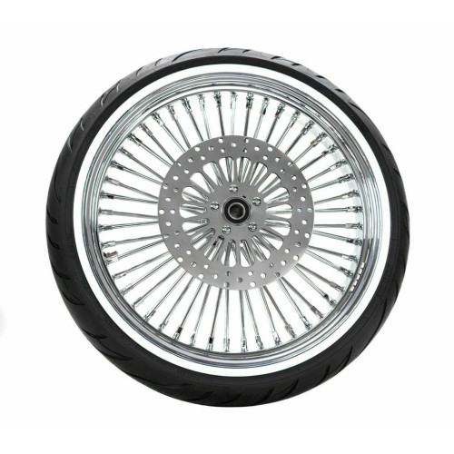 PartzBiz HD: 3465947-21 3.5 46 Fat Spoke Front Chrome Whitewall ล้อยางแพคเกจ 08+ Harley ABS DD