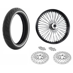 PartzBiz HD ACM2135BLKRMHBDDWWPACKAGE - 21 3.5 สีดำ 46 Fat King Spoke Wheel Tyre แพคเกจ WW Dual Disc Harley Touring PartzBiz HD ACM2135BLKRMHBDDWWPACKAGE - 21 3.5 สีดำ 46 Fat King Spoke Wheel Tyre แพคเกจ WW Dual Disc Harley Touring