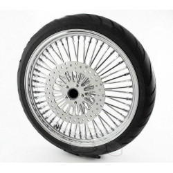 PartzBiz HD ACM2135CHRSDBWPACKAGE - 21 3.5 Chrome 46 Fat Spoke Front Blackwall Wheel Tyre Package Harley Single Disc PartzBiz HD ACM2135CHRSDBWPACKAGE - 21 3.5 Chrome 46 Fat Spoke Front Blackwall Wheel Tyre Package Harley Single Disc