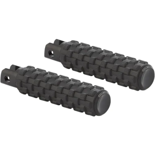 PartzBiz HD: 3485705-Arlen Ness Airtrax Footpegs Male Black Knurled Pair Driver Passenger Harley