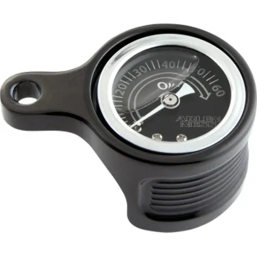 PartzBiz HD: 3481793-Arlen Ness Black Rocker Box Oil Pressure Gauge Kit Harley M8 Softail Touring 17+