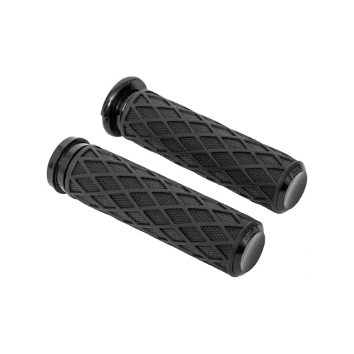 PartzBiz HD: 3485293-Arlen Ness Diamond Rubber Grips Black TBW Billet 1” Pair Harley Big Twin 06+ PartzBiz HD: 3485293-Arlen Ness Diamond Rubber Grips Black TBW Billet 1” Pair Harley Big Twin 06+