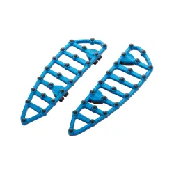 PartzBiz HD 410-009 - Arlen Ness MX Billet Driver Floorboards Blue 18‚” ชุดคู่ Harley Softail 18+ M8