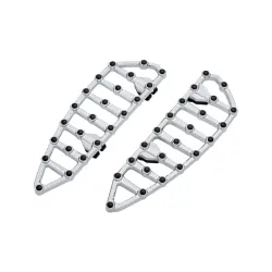 PartzBiz HD 410-008 - Arlen Ness MX Billet แผ่นพื้นคนขับ Chrome 18‚” คู่ Harley Softail 18+ M8