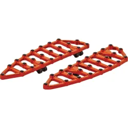 PartzBiz HD 410-011 - Arlen Ness MX Billet Driver Floorboards Orange 18‚” คู่ Harley Softail 18+ M8