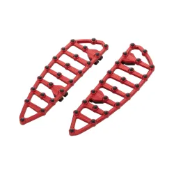 PartzBiz HD 06-893 - Arlen Ness MX Billet Driver Floorboards สีแดง 18‚” ชุดคู่ Harley Touring 99+