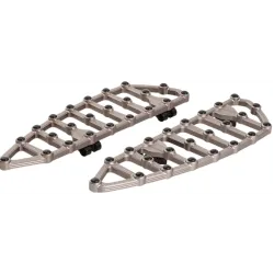 PartzBiz HD 410-013 - Arlen Ness MX Billet Driver Floorboards Titanium 18‚” คู่ Harley Softail 18+ M8