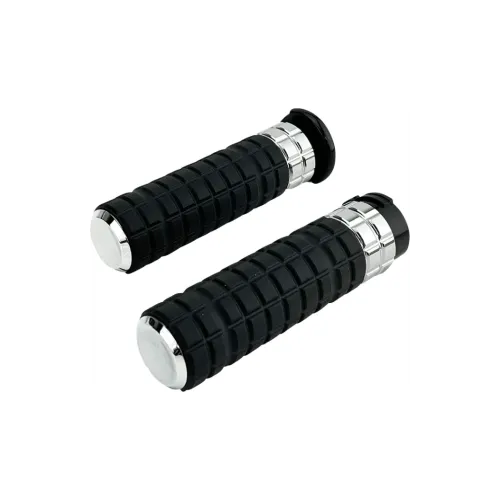 PartzBiz HD: 3485257-Arlen Ness Speedliner Rubber Grips Chrome TBW Billet 1” Pair Harley Big Twin 06+