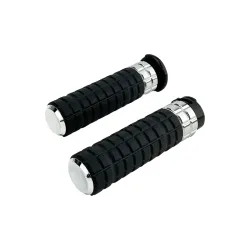 PartzBiz HD 500-001 - Arlen Ness Speedliner Rubber Grips Chrome TBW Billet 1” Pair Harley Big Twin XL PartzBiz HD 500-001 - Arlen Ness Speedliner Rubber Grips Chrome TBW Billet 1” Pair Harley Big Twin XL