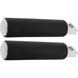 PartzBiz HD 07-924 - Arlen Ness Knurled Fusion Harley Custom Foot Pegs Black Chrome Male Mount Rubber PartzBiz HD 07-924 - Arlen Ness Knurled Fusion Harley Custom Foot Pegs Black Chrome Male Mount Rubber