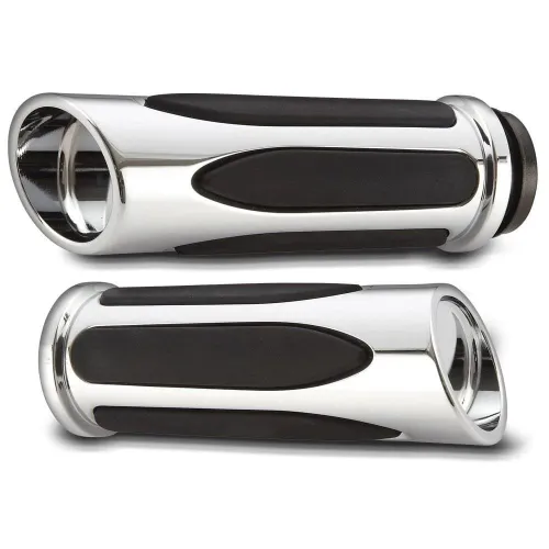 PartzBiz HD: 3442779-Arlen Ness Deep Cut Chrome Soft Touch Comfort Grips Hand Grip Set Harley Custom PartzBiz HD: 3442779-Arlen Ness Deep Cut Chrome Soft Touch Comfort Grips Hand Grip Set Harley Custom