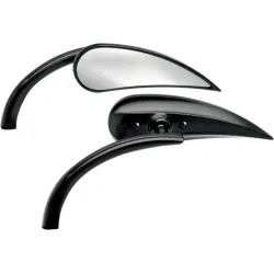 PartzBiz HD 13-400 - Arlen Ness Rad II Micro Rear View กระจกนูนทรงหยดน้ำ แฮนด์ซ้ายสีดำ