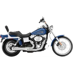 PartzBiz HD 13312R - Bassani Chrome Road Rage 2 ถึง 1 Megaphone Short Exhaust System 91-05 Harley Dyna