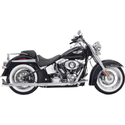 PartzBiz HD 1S46E-30 - Bassani Fishtail True Dual Exhaust Pipe Header Chrome 30” Harley Softail 07-17 PartzBiz HD 1S46E-30 - Bassani Fishtail True Dual Exhaust Pipe Header Chrome 30” Harley Softail 07-17
