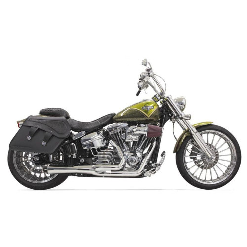 PartzBiz HD: 3481195-Chrome Bassani Road Rage 2 Into 1 Short Exhaust System Harley Breakout Rocker