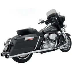 PartzBiz HD 1F46R - Bassani Chrome Bagger Stepped True Duals With Power Curve Exhaust Harley Touring