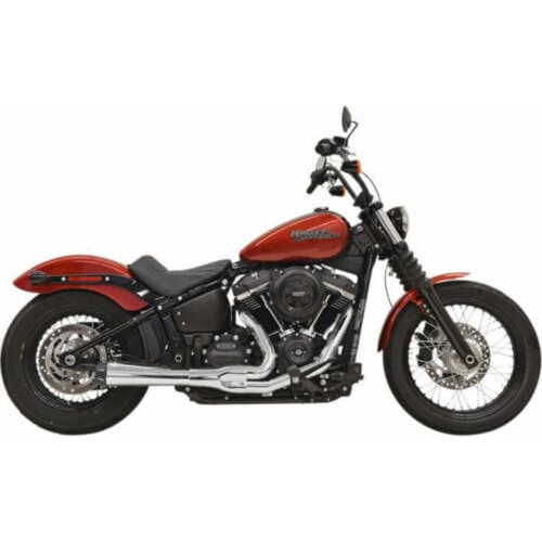 PartzBiz HD: 3443043-Bassani Road Rage 3 Megaphone 2-1 Chrome Exhaust Pipe 18 Harley FXBB FXLR FLSL