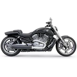 PartzBiz HD 1V17RB - Bassani 4‚” Black Exhaust Slip-On B1 Mufflers Straight Cut Harley V-Rod Muscle