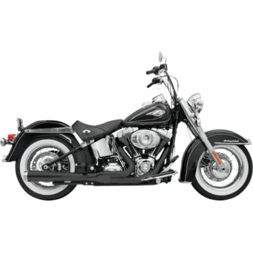 PartzBiz HD: 3474850-Bassani Black Long Road Rage 2 Into 1 Exhaust Pipe System Harley Softail 86-17 PartzBiz HD: 3474850-Bassani Black Long Road Rage 2 Into 1 Exhaust Pipe System Harley Softail 86-17