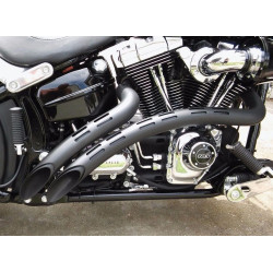 PartzBiz HD 1SD2FBB - Bassani Black Radial Sweepers ท่อไอเสียแบบมีรู Heatshields Harley Softail FXD PartzBiz HD 1SD2FBB - Bassani Black Radial Sweepers ท่อไอเสียแบบมีรู Heatshields Harley Softail FXD
