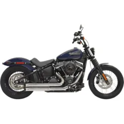 PartzBiz HD 1S35D - Bassani Chrome Pro Street Turnout Exhaust Step Pipes Headers Harley Softail M8