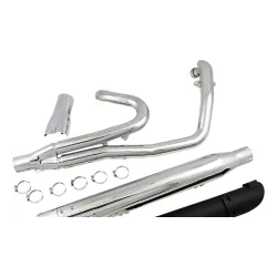 PartzBiz HD 8H18S - Bassani Chrome Road Rage 2 Into 1 Exhaust Pipes Header Indian Challenger 2020