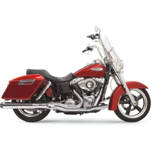 PartzBiz HD: 3475762-Bassani Chrome Road Rage 2 Into 1 Megaphone Exhaust System Harley Dyna 12-16 FLD