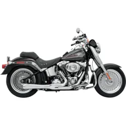 PartzBiz HD 12112J - Bassani Chrome Short Road Rage 2 Into 1 ระบบท่อไอเสีย Harley Softail 86-17