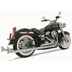 PartzBiz HD 1S86E-36 - Bassani Chrome True Dual Exhaust 36‚” 2.25‚” Fishtail Harley Softail M8 ไม่มีแผ่นกั้น