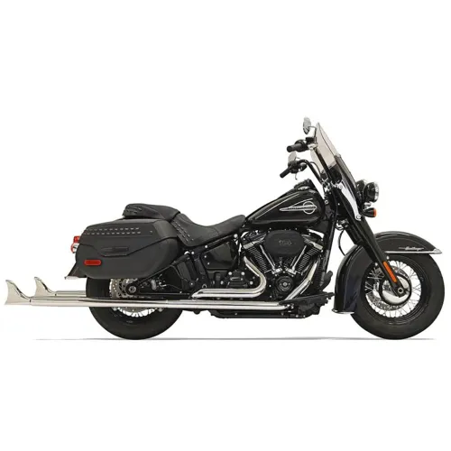PartzBiz HD: 3444001-Bassani Chrome True Dual Exhaust 39‚” 2.25‚” Fishtail Harley Softail M8 ไม่มีแผ่นกั้น