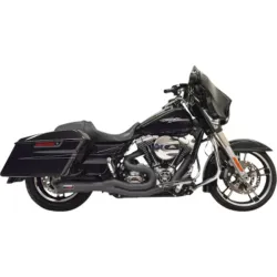 PartzBiz HD 1F62B - Bassani Road Rage Ripper 2 Into 1  Black Exhaust Pipe Harley 2007-2016 Touring