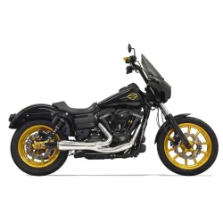 PartzBiz HD 1D6C - Bassani Road Rage Ripper 2 Into 1 Chrome Short Exhaust System Pipe Harley Dyna
