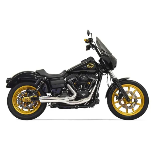 PartzBiz HD: 3475147-Bassani Road Rage Ripper 2 Into 1 Chrome Short Exhaust System Pipe Harley Dyna