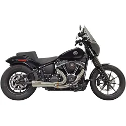 PartzBiz HD 1S73SS - Bassani Stainless Ripper Road Rage 2-1 Exhaust System Pipe Harley Softail 2018+