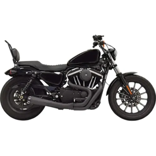 PartzBiz HD: 3474945-Black Bassani 2 into 1 Road Rage II Exhaust Pipe System Harley Sportster XL 04+