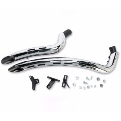 PartzBiz HD 1SD2F - New Bassani Chrome & Black Radial Sweepers Exhaust Pipes Hole Heatshields Harley PartzBiz HD 1SD2F - New Bassani Chrome & Black Radial Sweepers Exhaust Pipes Hole Heatshields Harley