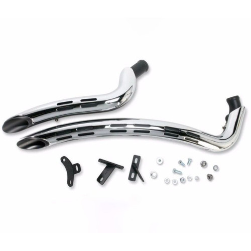 PartzBiz HD: 3452028-New Bassani Chrome & Black Radial Sweepers Exhaust Pipes Hole Heatshields Harley PartzBiz HD: 3452028-New Bassani Chrome & Black Radial Sweepers Exhaust Pipes Hole Heatshields Harley