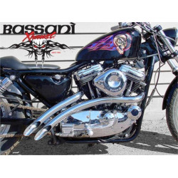PartzBiz HD XL-FF12 - Bassani 2‚” Chrome Radial Sweepers ท่อไอเสีย 1986-2003 Harley Sportster XL