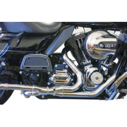 PartzBiz HD 1F14A - Bassani 2 เป็น 2 2x2 True Dual Header ท่อท่อไอเสีย Harley 09-16 Touring Bagger