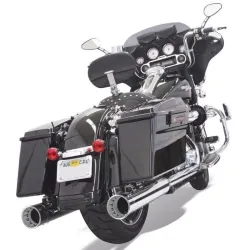 PartzBiz HD 1F7DNT6 - Bassani 4‚” DNT Straight Can Chrome Bagger ท่อไอเสีย 95-16 Harley Touring