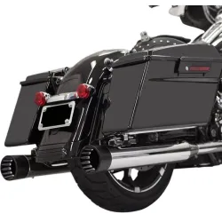 PartzBiz HD 1F7DNT5 - Bassani 4‚” DNT ท่อท่อไอเสีย Chrome Black Bagger แบบตรง Harley Touring