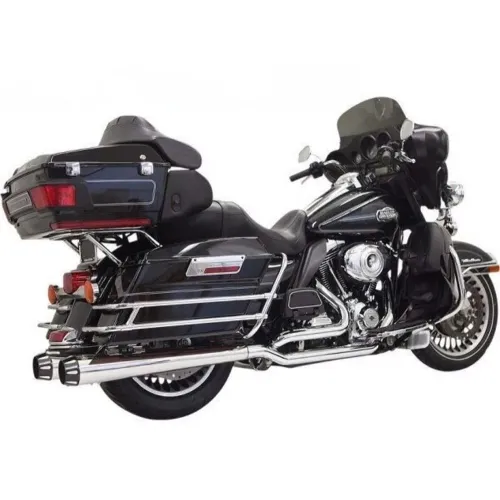 PartzBiz HD: 3443960-Bassani Chrome True Dual Down Under Exhaust พร้อมท่อไอเสีย Megaphone Harley Touring