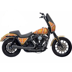 PartzBiz HD 1FXR2B - Black Bassani 2 into 1 Road Rage Exhaust System Pipe w Short Upswept Muffler FXR PartzBiz HD 1FXR2B - Black Bassani 2 into 1 Road Rage Exhaust System Pipe w Short Upswept Muffler FXR