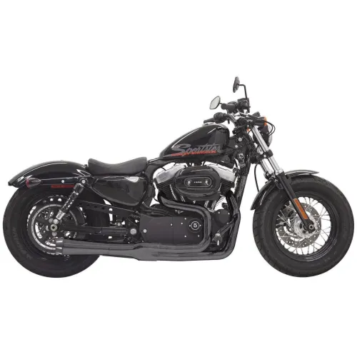 PartzBiz HD: 3445330-Black Bassani Mega Power 2 into 1 Road Rage II Exhaust Pipe Short Sportster XL