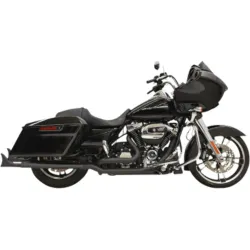 PartzBiz HD 1F27EB-33 - Bassani 2 1/4” Black 33” Fishtail Slip On Baffled Mufflers Pipes Harley Touring