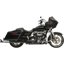 PartzBiz HD 1F17EB-36 - Bassani 2 1/4” Black 36” Fishtail Slip On Mufflers Pipes Harley Touring 95-16