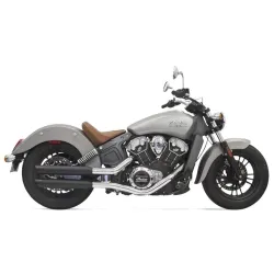 PartzBiz HD 8S27BSB - Bassani 3” Black Slip On Mufflers Slash Cut Exhaust Pipes Indian 2017-2021 Scout