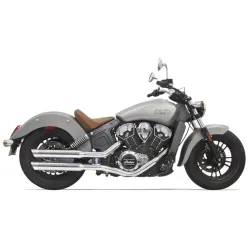PartzBiz HD 8S17SC - Bassani 3” Chrome Classic Slip On Mufflers Slash Cut Exhaust Indian 17-19 Scout