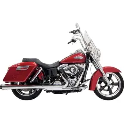PartzBiz HD 1D17R - Bassani 4‚” ท่อไอเสีย Chrome Slip-On Megaphone Muffler Harley Dyna 12-2017 FLD FXDL
